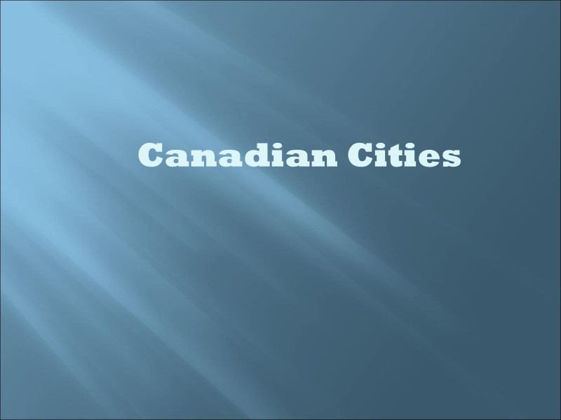 Canadian Cities